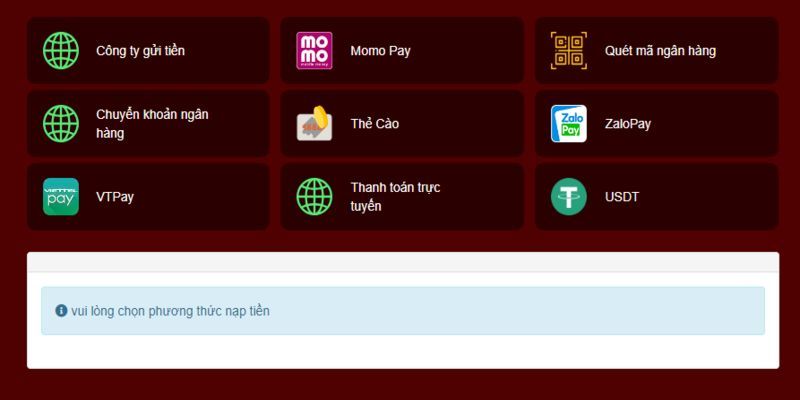 Thủ tục nạp tiền vào tài khoản trong chớp mắt